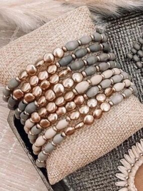 New Plunder Design Layered Beaded Stretch Bracelet Set